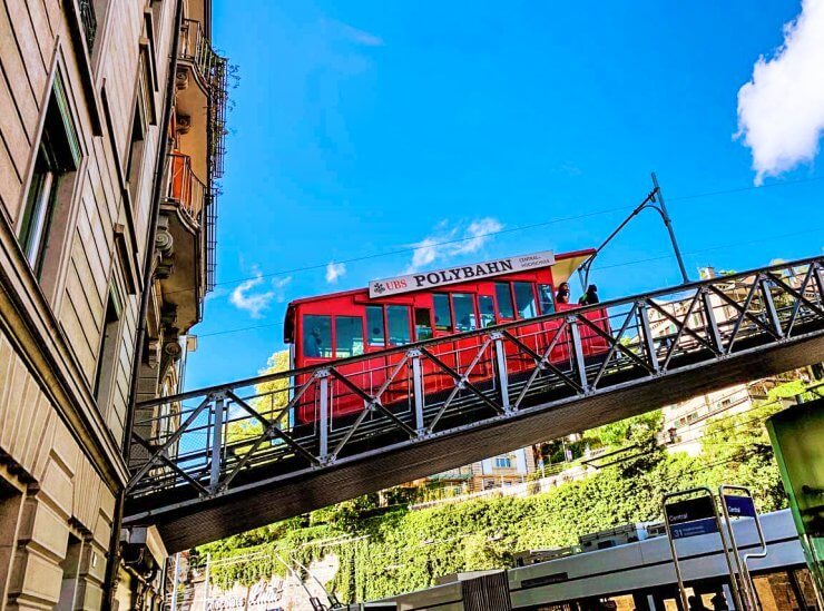 Cogwheel train to one of the best views in Zurich, Switzerland. 