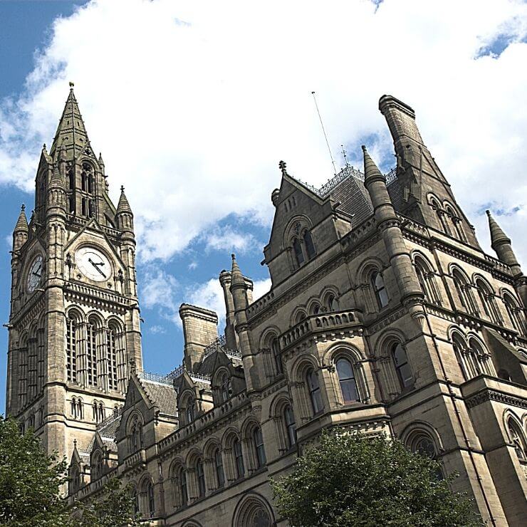 Manchester Town Hall is a must-see site during a day in Manchester, England.