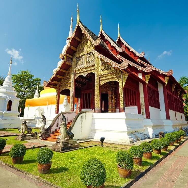 Wat Phra Singh is a popular temple to visit during 24 hours in Chiang Mai.