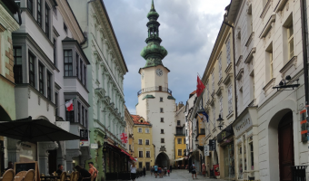 Your one day in Bratislava itinerary definitely needs time to see Michael's Gate and other medieval architecture in Bratislava.