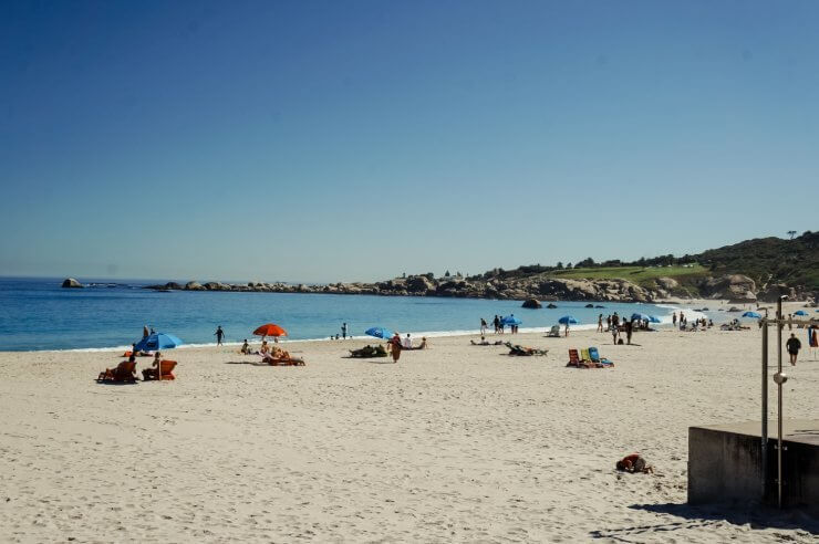 Sandy beach in the Sea Point neighborhood of Cape Town, South Africa. 