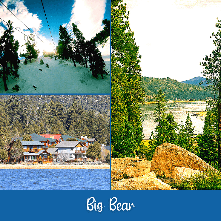 Big Bear Lake is a fun getaway in San Diego that has nearby skiing in the winter and lots of lake fun in the other seasons. 