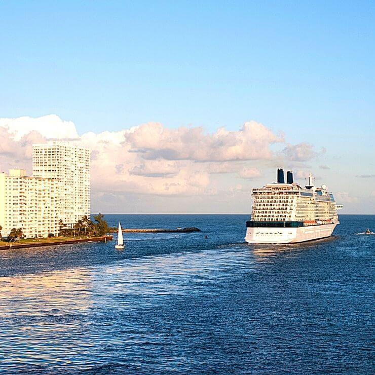 Cruise Ship Embarking from Port