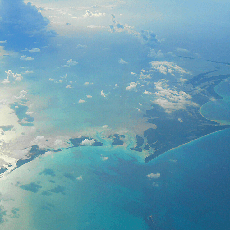 Nassau Bahamas Bird's Eye View of Islands and Reef