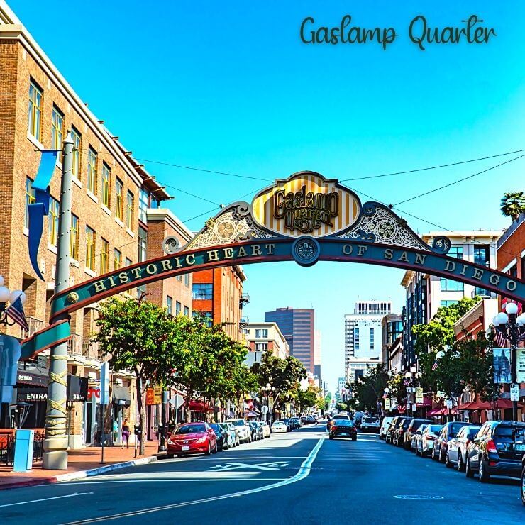 Entrance Sign to the Historic Gaslamp Quarter in downtown San Diego