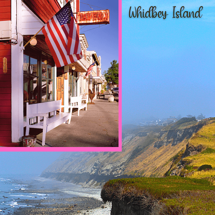 Whidbey Island Beach and the Town of Langley. Whidbey Island in Washington near Seattle is one of the best island weekend getaways in the Pacific Northwest. 