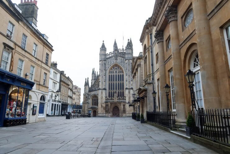 The city center of Bath, England is where most people spend a day in Bath. It's where many of Bath's most popular things to do are located, including Bath Abbey. 