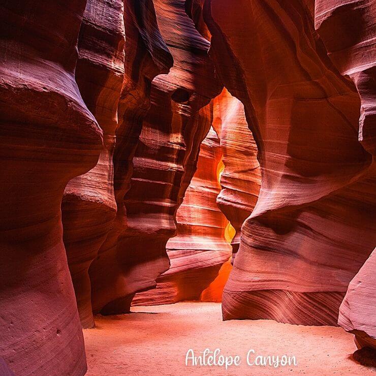 Sandstone walls at Antelope Canyon in Arizona