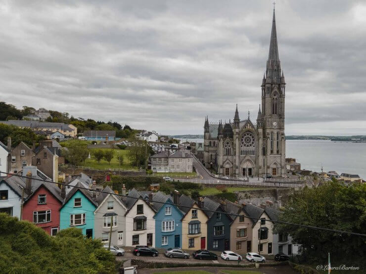 Colorful row homes and historic buildings in Cobh, County Cork, Ireland