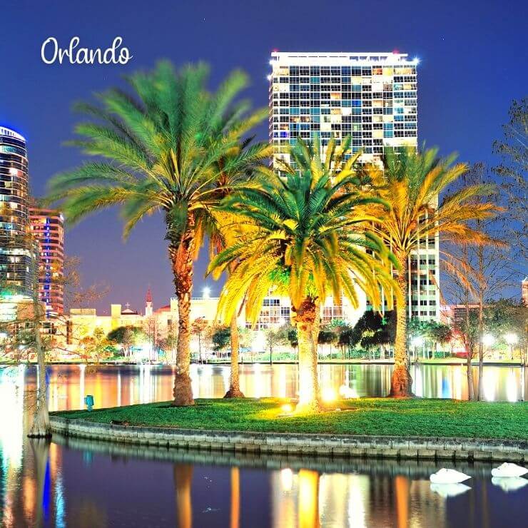 Orlando, FL in the evening.