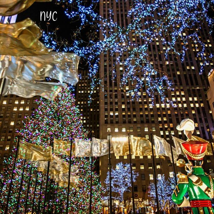 Christmas lights in NYC, one of the best places in the USA to spend Christmas.