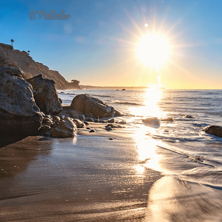 The impressive rock formations at El Matador Beach. 