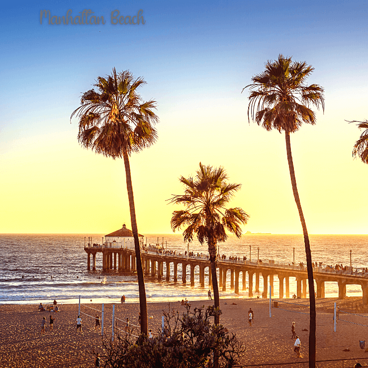 California's Manhattan Beach Pier at Sunset