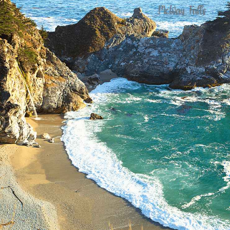 Stop and view the beautiful McWay Falls Beach in California during a Pacific Coast Highway Drive. 