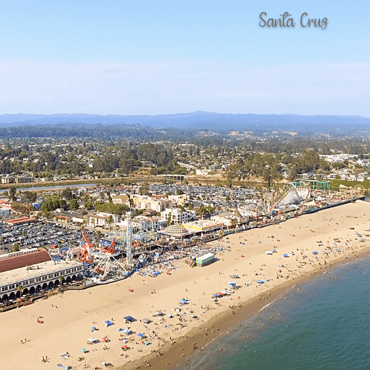 Don't miss visiting the long boardwalk and gorgeous sands of Santa Cruz Beach. 