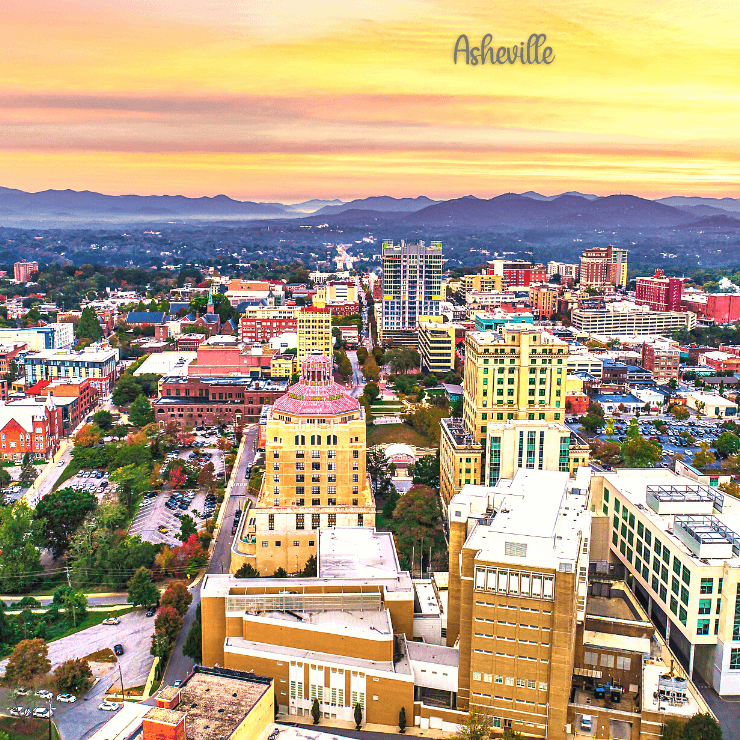 Take in the stunning mountain landscapes of Asheville, North Carolina on your next girls trip adventure.