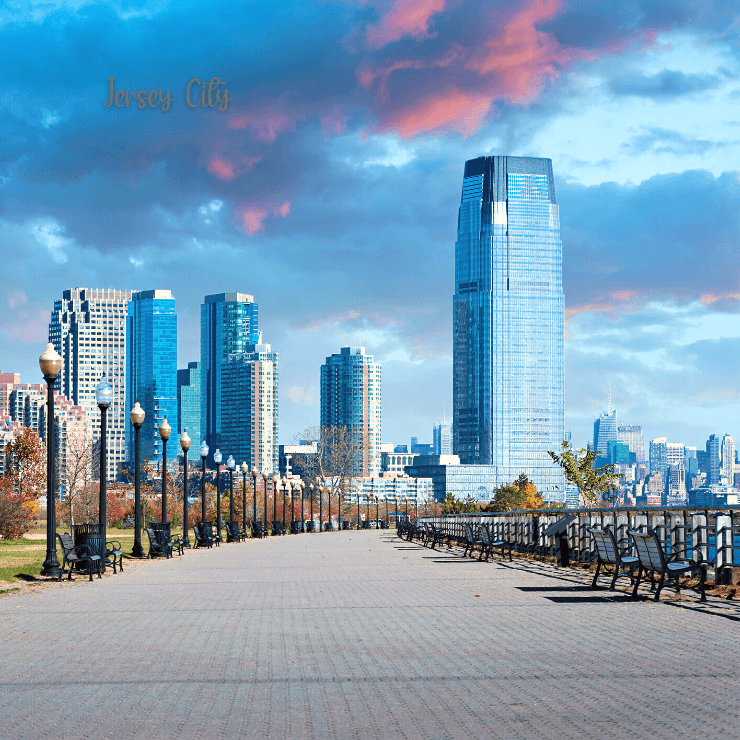 Take a relaxing walk along the Hudson River when you stay in Jersey City on your girls' trip to New Jersey.
